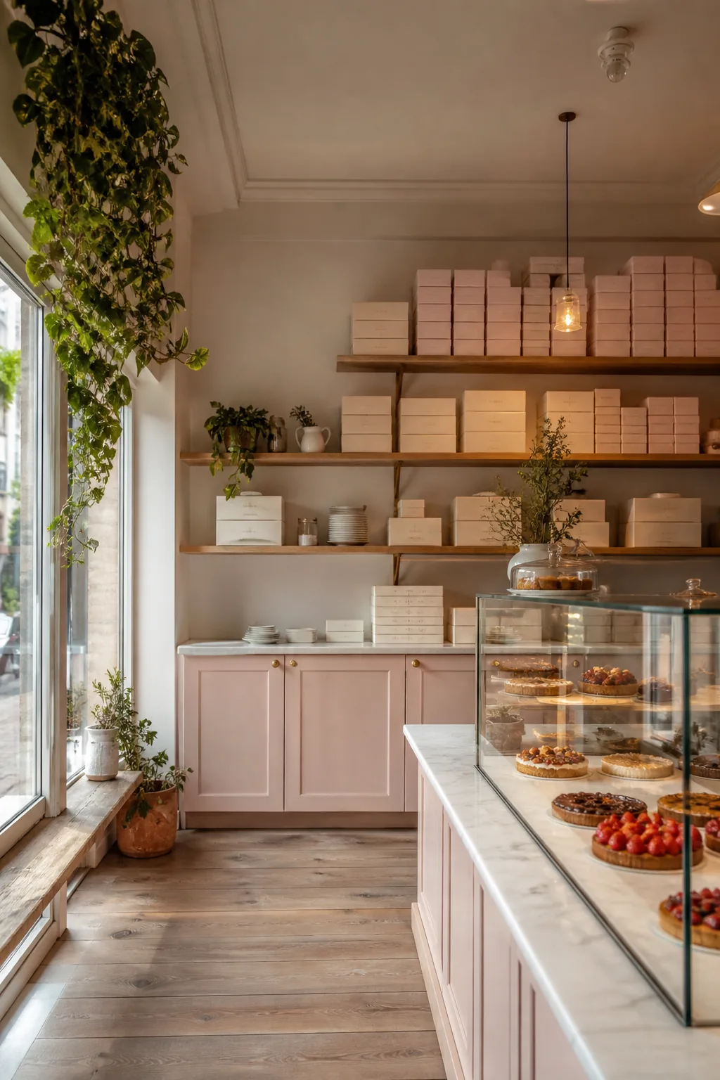 Interior de pastelería, fotografía demostrativa